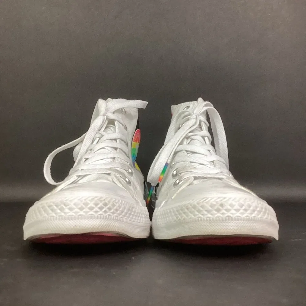 Converse CTAS High Pride Lightning Bolt Women's 8/Men's 6 White Rainbow 165715C